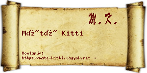 Máté Kitti névjegykártya
